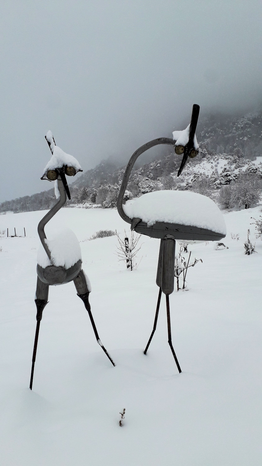 Sculpture  les échassiers du Bestiaire d'En Fer